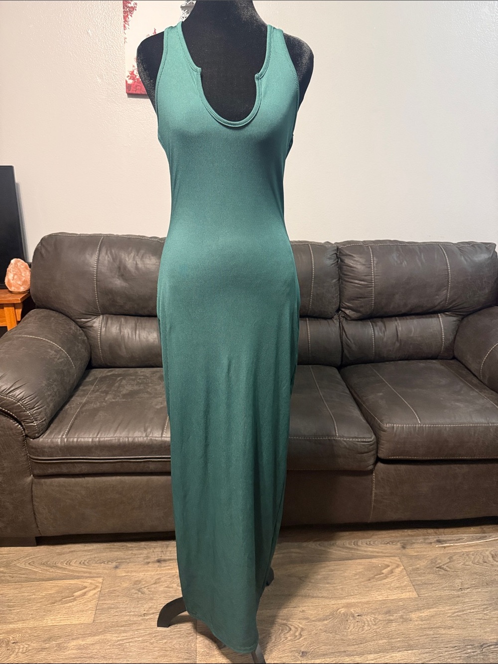 Sleeveless Maxi Dress in Teal Green